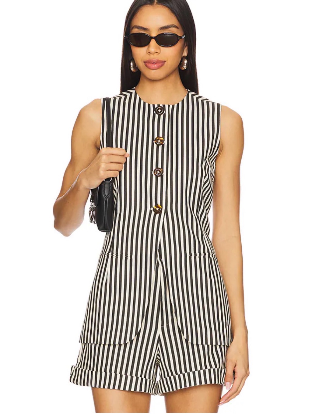 Simon Miller Black And White Vertical Stripe Mini Dress